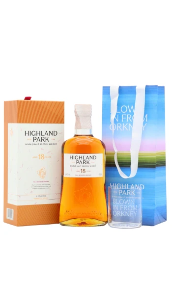 Highland Park - 18 year old Single Malt Scotch Whisky 70cl 43% ABV (Includes Branded Glass & Gift Bag)