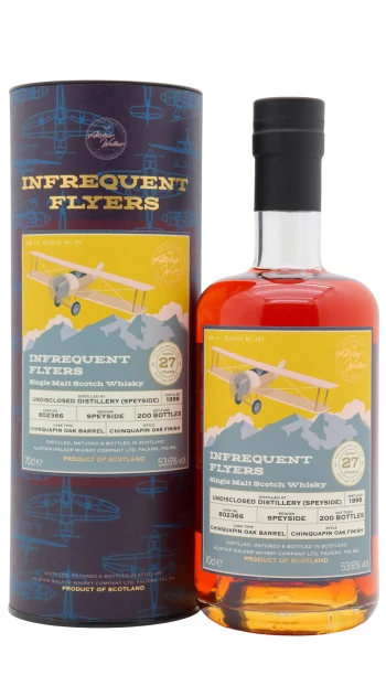 Undisclosed Speyside - 27 year old Infrequent Flyers Single Chinquapin Oak Cask #802336 1998 Whisky 70cl 53.6% ABV