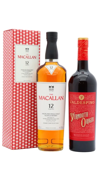 The Macallan - 12 year old Double Cask Highland Single Malt Scotch Whisky 70cl + 75cl 40% ABV Valdespino Vermouth Cocktail Bundle