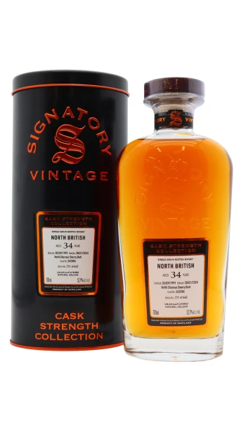 North British - 34 year old Signatory Vintage Cask Strength Collection Single Cask #262086 1991 Whisky 70cl 52.9% ABV