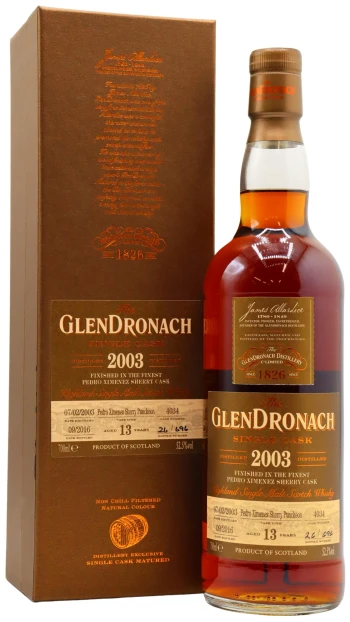 Glendronach - 13 year old Batch 14 Single Pedro Ximenez Sherry Cask #4034 2003 Whisky 70cl 52.5% ABV