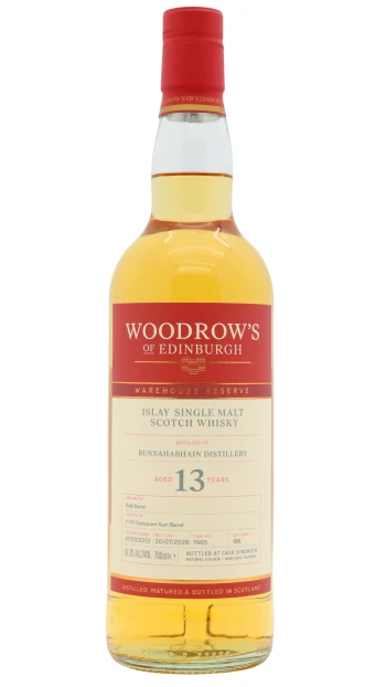 Bunnahabhain - 13 year old Woodrow's Of Edinburgh - Foursquare Rum Cask Finish Single Cask #7465 2013 Whisky 70cl 61.3% ABV