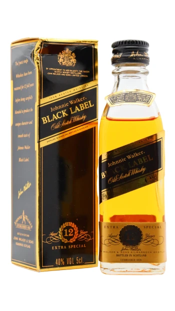 Johnnie Walker - 12 year old Black Label Blended Scotch Whisky 5cl 40% ABV Miniature- (Old Bottling)