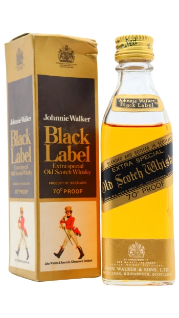 Johnnie Walker - Black Label Blended Scotch Whisky 5cl 40% ABV Miniature- (1970's Bottling)