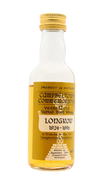 Campbeltown Commemoration - 12 year old Longrow Distillery Tribute Vatted Malt Whisky 5cl 40% ABV Miniature