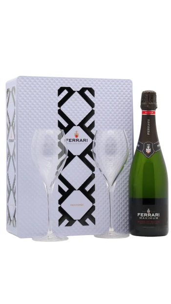 Ferrari - Maximum Blanc De Blancs Italian Sparkling Wine 75cl 12% ABV Glass Pack