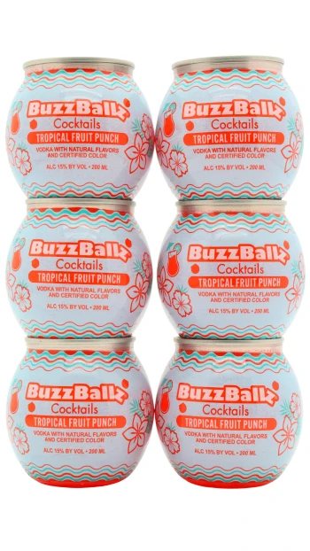 BuzzBallz - Tropical Fruit Punch Cocktail 20cl x 6 15% ABV (6 x 20cl)