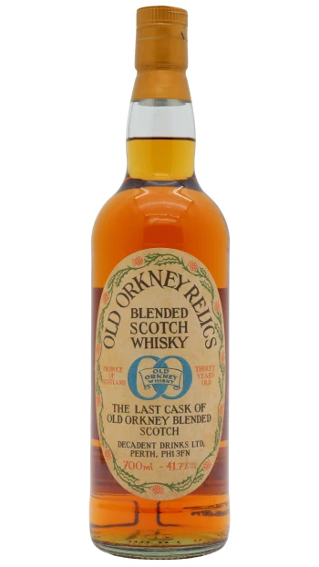 Decadent Drinks - 30 year old Old Orkney Relics Blended Scotch 1996 Whisky 70cl 41.7% ABV