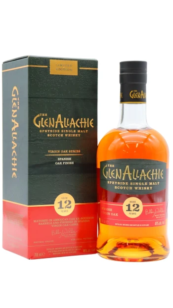 GlenAllachie - 12 year old Virgin Oak Series - Spanish Oak Wood Finish Single Malt Scotch Whisky 70cl 48% ABV