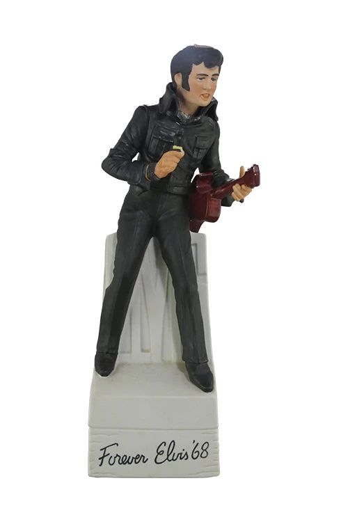 McCormick Distilling Straight Bourbon Whiskey Forever Elvis 68 (1977) Broken Cork Glued On Head 750ml