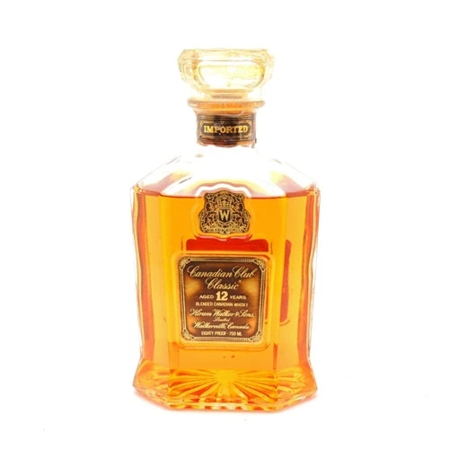 Canadian club classic 12 Year -Â Hiram Walker  & Sons  (750ml) (old) (Glass Decanter) 1980's bottling