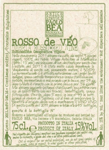 Paolo Bea Rosso de Veo - 2019 (750ml)