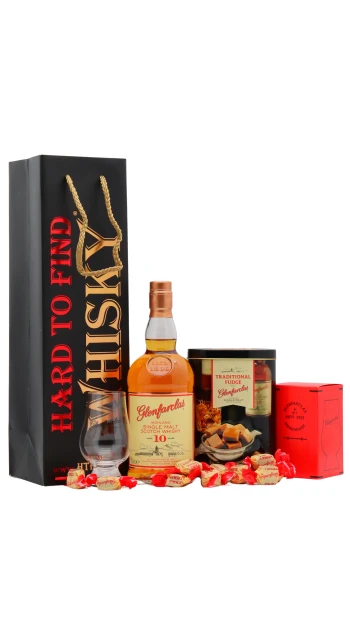 Glenfarclas - 10 year old Highland Single Malt Scotch Whisky 70cl 40% ABV Fudge Gift Set