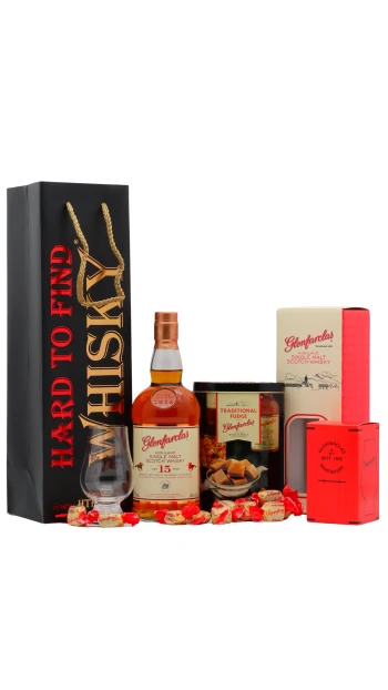 Glenfarclas - 15 year old Highland Single Malt Scotch Whisky 70cl 46% ABV Fudge Gift Set