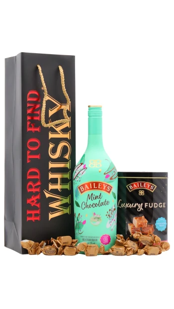 Baileys - Mint Chocolate Cream Liqueur 100cl 17% ABV (1 Litre)- Fudge Gift Set