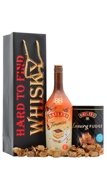 Baileys - Tiramisu Cream Liqueur 100cl 17% ABV (1 Litre)- Fudge Gift Set