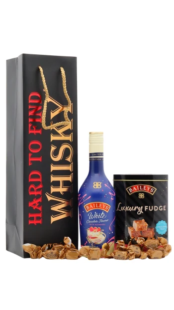 Baileys - White Chocolate & Raspberry Irish Cream Liqueur 50cl 17% ABV Fudge Gift Set