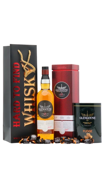 Glengoyne - 15 year old Highland Single Malt Scotch Whisky 70cl 43% ABV Fudge Gift Set