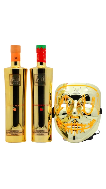Au - Strawberry Burst & Juicy Peach Vodka 70cl x 2 35.2% ABV Bundle- (Includes Light Up Mask)