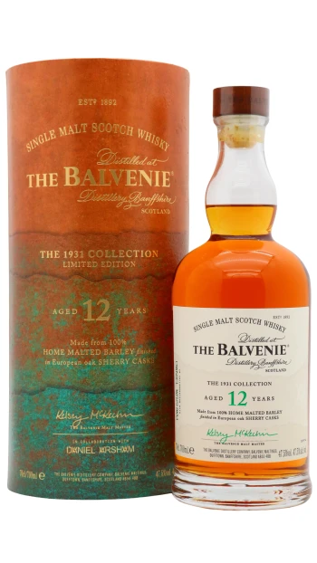 Balvenie - 12 year old The 1931 Collection - Home Malted Barley Single Malt Scotch Whisky 70cl 47.5% ABV
