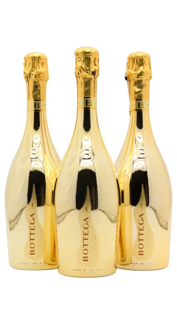 Bottega - Gold Diamond Prosecco Extra Brut Sparkling Wine 75cl x 3 11% ABV (3 x 75cl)
