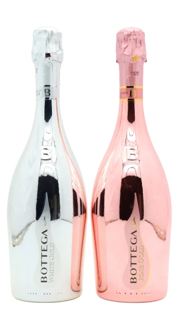 Bottega - Venezia White Gold & Rose Gold Prosecco Brut Sparkling Wine 75cl x 2 11% ABV (2 x 75cl)