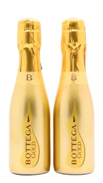 Bottega - Gold Diamond Prosecco Extra Brut Sparkling Wine 20cl x 2 11% ABV (2 x 20cl)