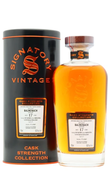Balmenach - 17 year old Signatory Vintage Cask Strength Collection Single Cask #1 2008 Whisky 70cl 58.2% ABV