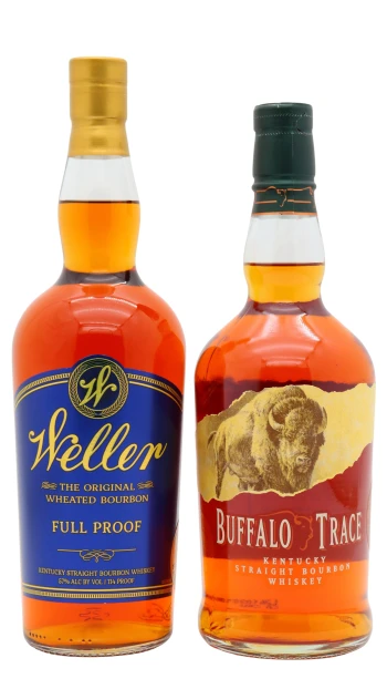 Buffalo Trace - Single Barrel & Weller Full Proof Bourbon Whiskey 70cl x 2 40% ABV (HTFW Exclusive)- Bundle