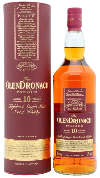 Glendronach - 10 year old Forgue Single Malt Scotch Whisky 100cl 43% ABV (1 Litre)