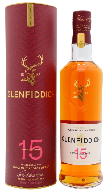 Glenfiddich - 15 year old Sherry Cask Single Malt Scotch Whisky 70cl 43% ABV