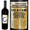 Sine Qua Non Male California Syrah 2013 Rated 97-99WA