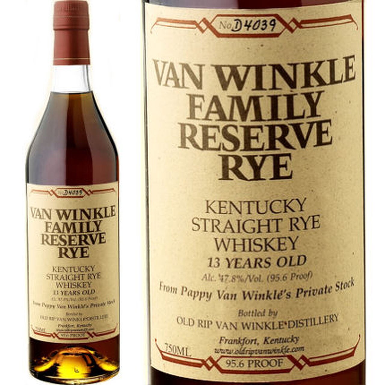 Van Winkle Family Reserve 13 Year Old Rye Whiskey 750ml Liquor Store