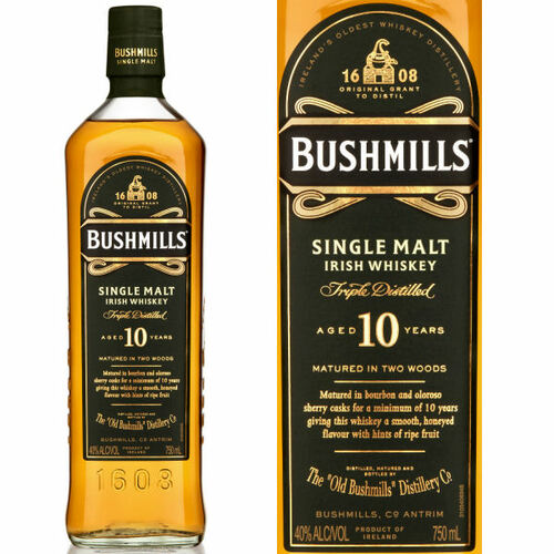 Bushmills 10 Year Old Single Malt Irish Whiskey 750ml