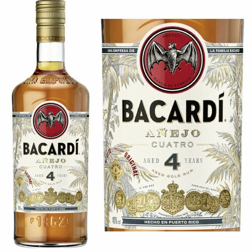 Bacardi Cuatro 4 Year Old Anejo Rum 750ml