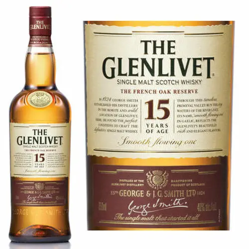 The Glenlivet 15 Year Old French Oak Speyside Single Malt Scotch 750ml Rated 91WE