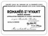 DRC Domaine de la Romanee-Conti St. Vivant 2015 Rated 95WA