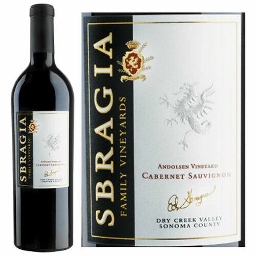 12 Bottle Case Sbragia Family Andolsen Vineyard Dry Creek Cabernet 2017 Rated 91WE