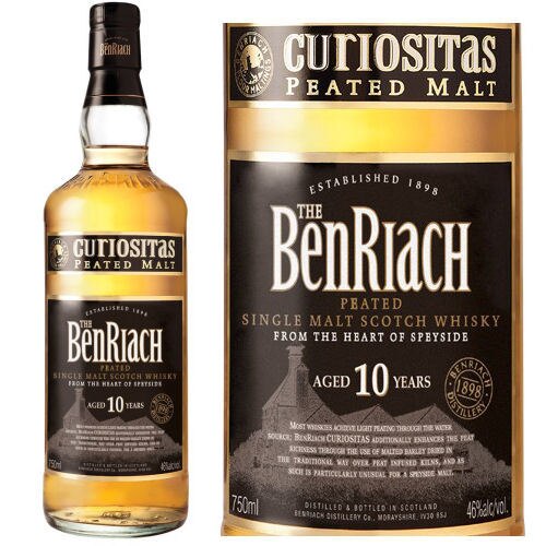 BenRiach Curiositas 10 Year Old Speyside Single Malt Scotch 750ml