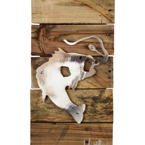 Bass Fishing Reclaimed Wood & Metal Art Wall Decor