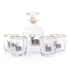Whitetail Deer Whiskey Decanter Set w/ 4 Tapered Old Fashion Glasses