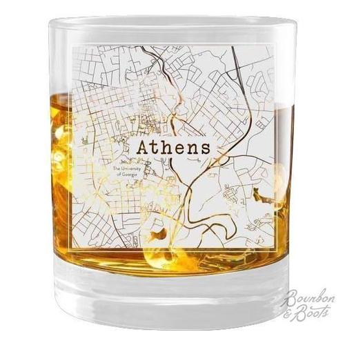 College Town Etched City Map Cocktail Glasses Liquor Store Online