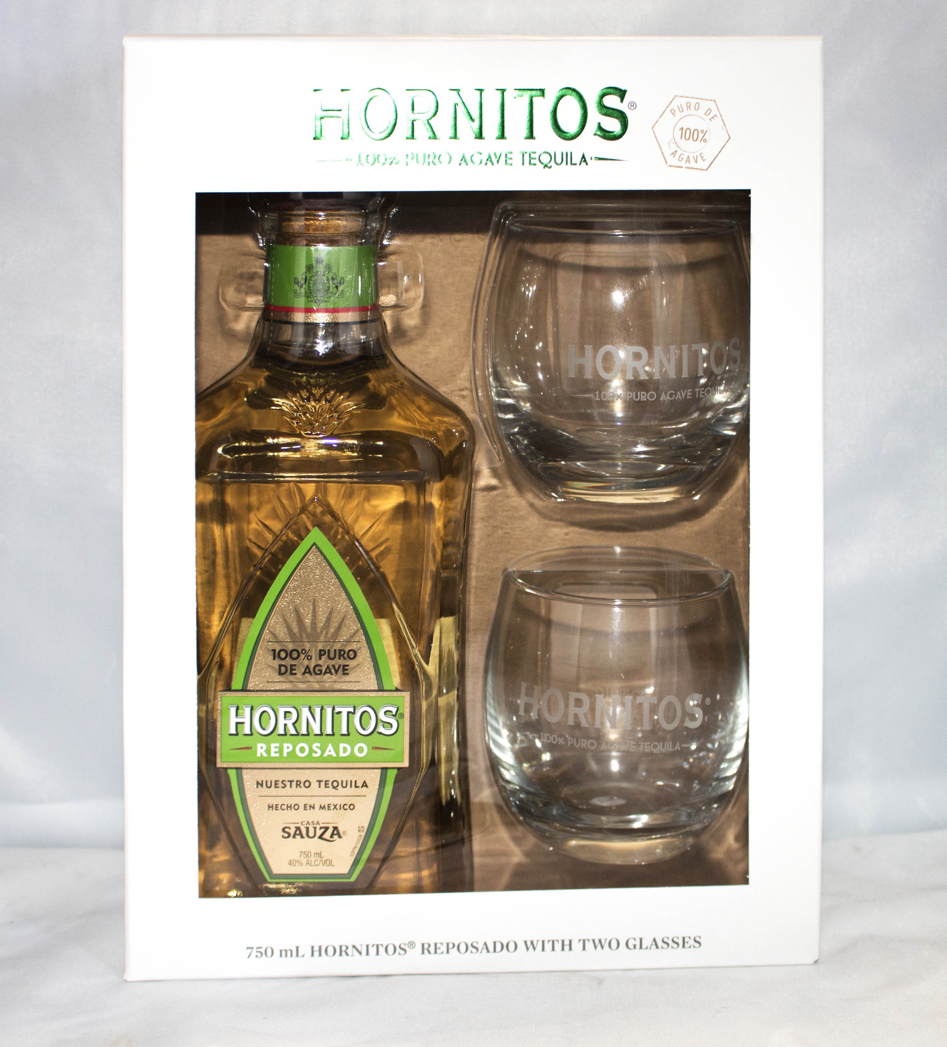 Hornitos Tequila Reposado Gft Pk W/ 2 Glasses 750ml Liquor Store Online