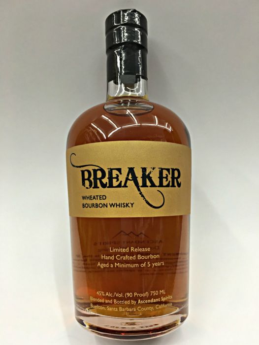 Breaker Bourbon Wheated Whiskey Limited Release California 750ml 90 Proof