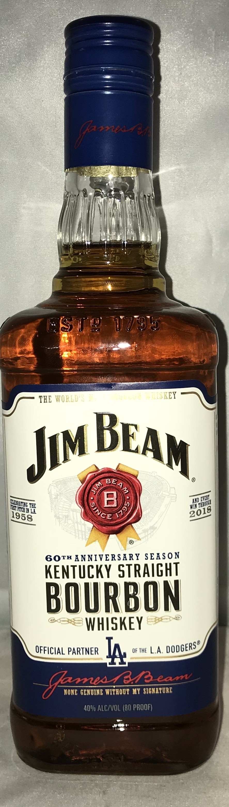 Jim Beam Bourbon Kentucky La Dodgers 60th Anniversary Season 750ml Liquor Store Online