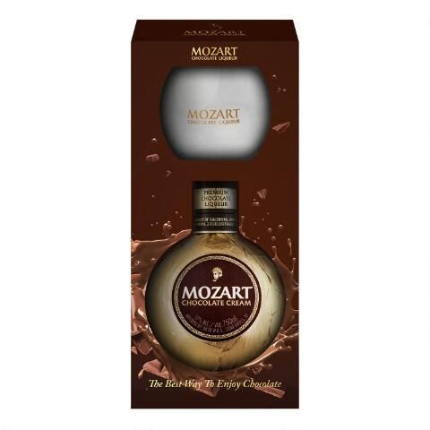 Mozart Liqueur Chocolate Cream Gft W/ Glass 750ml