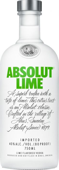 Absolut Vodka Lime Flavor Sweden 750ml