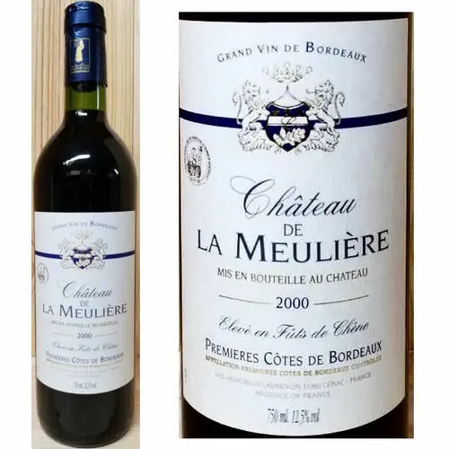 Chateau de la Meuliere Cotes de Bordeaux 2000