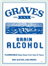 Graves Grain Alcohol 190 Proof 750ml