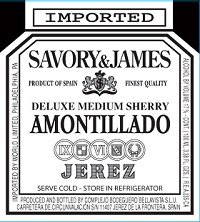 Savory & James Sherry Amontillado 750ml
